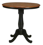 [36 Inch] Classic Round Table - Black & Cherry with 6" pedestal extension