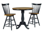 [36 Inch] Classic Round Table - Black & Cherry with 6" pedestal extension and Copehnhagen stools