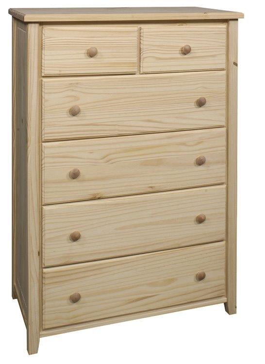 33 Inch McKenzie 5 Drawer Tall Chest Bare Wood Groton