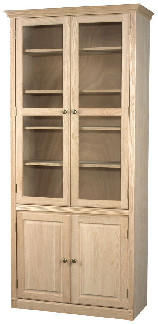 AWB Face Frame Bookcases w Doors - Glass Doors